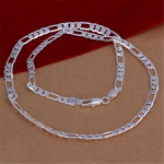 Kvaliteetne meeste 6 mm lame kett, 925 sterling h&otilde;bedane kaelakee, moeehted, naiste meeste t&auml;iskett pulmakink 55cm