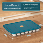 Mitmekihiline pelmeenikast majapidamistoidu muna k&uuml;lmutatud kast Wonton v&auml;rskena s&auml;iliv korraldaja kiirk&uuml;lmutav k&uuml;lmik hoiukarp 1 layer sinine