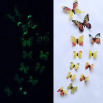 12tk Helendav Butterfly Design Decal Art seinakleebised Ruumi magnetiline kodukaunistus sinine
