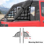 Auto katuseaken ekstra panipaik V&otilde;rgusilmast koormarihmad sobivad Jeep Wrangler JK 2007-2017 4-ukselisele Side net Black