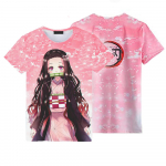 Suvemood Anime Deemonitapja Kochou Shinobu 3D T-s&auml;rk Laste vabaaja T-s&auml;rk Poiss T&uuml;druk Unisex Riided Suured T-s&auml;rk Topid 150(11T-12T)