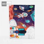 Multifilmi kosmoseflanellist tekk poistele Astronaut Universe &Otilde;huke fliisist voodikate ja tekk suvistele lastele NapTravel tekk 80x100cm