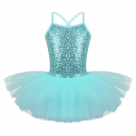 T&uuml;drukute litritega Camisole Ballet Tutu kleit seelikuga trikoo Baleriin S&auml;delev tantsuriietus Kost&uuml;&uuml;mid 2-3 Years t&uuml;rkiissinine