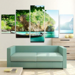 5 t&uuml;kki maastikupaat m&auml;gi puuleht j&auml;rve l&otilde;uend maalimine loodusplakatid ja v&auml;ljatr&uuml;kid seinapildid Kodukaunistus ilma raamita 20x35cm*2 20x45cm*2 20x55cm*1