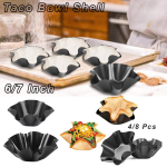 6/7-tolline 4/8 pakk mittenakkuv kurviga tortillapann Taco salatikaussipannid koorevalmistaja munahapuvorm lille-k&uuml;psetusvormid brioche-vorm 6 Inch*4 Pcs must