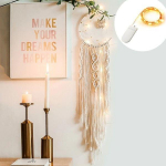 Macrame Dream Catcher Kuu ja &Ouml;&ouml;kull LED Garland Dream Catcher