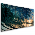 Kolmeosalise pildiga l&otilde;uenditr&uuml;kk Churning waves 60x40 sinine