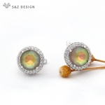 Mood Luksuslik kuupmeetrist tsirkooniumoksiidist k&otilde;rvatropi &uuml;mmargune v&auml;rviline t&auml;histaeva taevakristallk&otilde;rvar&otilde;ngad naistele Pulmaehted Romantiline kingitus