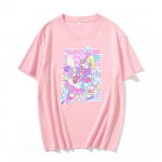 Ulzzangi armsad multikad Armsad t&uuml;drukud Jaapani t&auml;navar&otilde;ivad Harajuku roosad Kawaii vabaaja topid Vintage lahtised e-t&uuml;druku suvised naiste T-s&auml;rk M valge