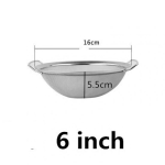 Oil Storage with Frying oil strainer basket bowl chef tools mesh oil leak stainless steel filter mesh fried oil slag 6inch 16xH5.5cm gray