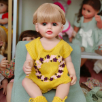 55 cm 22-tolline elutruu Reborn Baby Girl nukk, pehme silikoonist pikad kuldsed juuksed Realistlik printsess v&auml;ikelapse Bebe s&uuml;nnip&auml;evakingitus