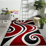 Moodne moodne kohev pehme vaip punane must keerlev valge ala vaip Kaasaegne abstraktne vaip 150x200cm