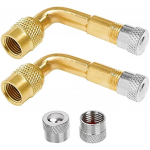 Komplektis 2 90-kraadise ventiili pikendus vaskklapi adapteri nurgaklapi pikendus auto klapi rehvi ventiili pikendusnurga ventiil auto mootorratta jalgrattale 8x5x2cm