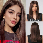 HAIRCUBE Inimjuuksed 13x1 pitsist eesmine parukas, &otilde;lg pikk, sirge esilet&otilde;stetud parukad naistele Ombre pruun Remy juustele kuumakindel