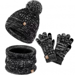 3 tk/komplekt Lastem&uuml;ts Kindad Kaelasoojendaja Kootud Paksendatud &Otilde;ues Tuulekindel 5-12 aastat Talvine Lastele Pompom Beanie Sall T&auml;ielik s&otilde;rmekinnaste komplekt