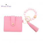 Naiste rahakotikaartide kujundus Kunstlik hoidik helmed, tups, nahk, kindel &otilde;mblusega marmorist leopardimustriga v&otilde;tmehoidja lilla