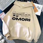 2023 Omori Hoodies Anime Kawaii Printed Street Hoodie Unisex ja naiste s&uuml;gis/talve mood suur Harajuku dressipluus kapuuts XL beige