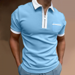 Suvised meeste roheline tumesinine must lapiline T-s&auml;rk Meeste lukuga Henley kaelaga spordipolos&auml;rgid M