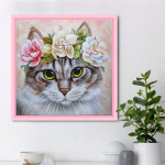 5D isetehtud teemantmaaling armas kassi teemanttikandid T&auml;iskihiline anime ristpistes komplektid kodukaunistusega k&auml;sitsi valmistatud kingitus Round 30x30cm