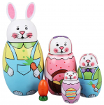 5 t&uuml;kki k&uuml;&uuml;liku pesitsemise nukud Matrjo&scaron;ka porgand k&auml;sitsi maalitud kujukesed Puidust virnastatud nukud lastele Laste lihav&otilde;ttep&auml;eva m&auml;nguasi 15x7x7cm,5-Pcs