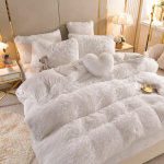 Mink samet neljaosaline komplekt Printsessi stiilis paksendatud k&uuml;&uuml;liku pl&uuml;&uuml;sist neljaosaline komplekt S&uuml;gisene ja talvine kolmeosaline komplekt 1.8m bed sheet model-4PCS
