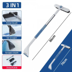 Universaalne lumelabida hari p&ouml;&ouml;rlev teleskoop autoklaasi j&auml;&auml;t&otilde;rje puhastust&ouml;&ouml;riist 3-in-1 eemaldatav Snows j&auml;&auml;kaabitsa pesuriistad 3 in 1 - White