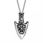 Viking Triangle Trinity Runes Kilp Kaelakee Meeste Roostevabast Terasest Kahepoolne Amulett P&otilde;hjamaade Kompassi ripats Slaavi ehted Kingitus h&otilde;be