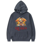 Moodsad Uued Queen Rock B&auml;ndi Prinditud Hupparid Unisex Naistele &Uuml;le suuruse Hip Hop Huppariga Dressipluusid Kampsunid Unisex Treening&uuml;likonnad R&otilde;ivad 4XL black