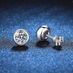 Wong Rain 100% 925 Sterling Silver VVS1 3EX 6,5MM &Uuml;marl&otilde;ikega P&auml;ris Moissanite Teemantk&otilde;rvar&otilde;ngad Peened Ehted GRA Zircon-6.5MM