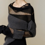 2024. aasta kevadine lapiline kilpkonnaga naiste kampsunid Y2k lahtised &otilde;&otilde;nsad pulloverid, l&auml;bipaistvad kootud kampsuntopid Y2k riided M must