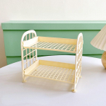 Kawaii kahekihiline hoiurest lauaarvuti kokkupandav meigihoidla riiul Kosmeetikatoodete hoidla viimistlus &Uuml;hiselamu vannituba