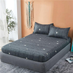 100% pestud puuvillast sobitatud lina elastne lint voodilina higi neelav hingav voodipesu kattemadrats 2 padjap&uuml;&uuml;riga 150 X 200cm 3PCS