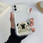 Samsung Galaxy A25 iPhone 15 jaoks Xiaomi Poco X6 Redmi Note 12 Huawei Honor 90 telefoni&uuml;mbrised NY1 Animal Cute Mops Dog eksklusiivne kreemmustriline pehme &uuml;mbris for iPhone 6 valge