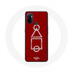 Oppo A53 &uuml;mbris Squid Game logo s&uuml;mbolid ring ruut kolmnurk Punane taust