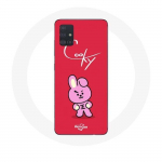 Coque pour Samsung Galaxy A51 5G BTS Bangtan Gar&ccedil;ons BT21 Cooky Fond Rouge