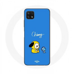Coque pour Samsung Galaxy A22 5G Bangtan BTS BT21 Chimmy Jimin Fond Bleu