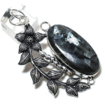 Natural Larvikite Stone Gemstone 925 Sterling Silver Gift Pendant 2.76 s7l78