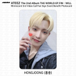 ATEEZ THE WORLD EP.FIN WILL Minirekord 3. F&auml;nnim&auml;rgi &uuml;rituse eelis Fotokaart KPOP Hongjoong