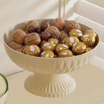 Dekoratiivne kauss pjedestaalil, magustoidualus, n&otilde;udehoidja, suupisted, puuviljakorv, s&ouml;&ouml;gituppa, Round