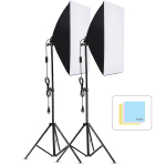 Andoer Studio Photography Softboxi komplekt 50x70 cm Softboxiga * 2 + 2M metallist statiivialus * 2 Live US Plug must
