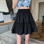Naiste miniseelikud Kawaii armas lapiline k&otilde;rge v&ouml;&ouml;kohaga plisseeritud seelik Korea moodne preppy stiil XL must