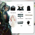 Heartsteel Yone Cosplay Anime Unustamata Yone kost&uuml;&uuml;mivorm LOL Sister Alune Cos R&otilde;ivad Rekvisiitide Peokost&uuml;&uuml;m Naistele Meestele L-(Full set+wig)