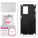 apgo Protective Skin Sticker for the back+sides compatible with Oppo A77 4G, Full Wrap Film, Foil, Vinyl - Pattern Black Honeycomb