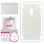 apgo Protective Skin Sticker for the back+sides compatible with Xiaomi Pocophone F1, Full Wrap Film, Foil, Vinyl - Pattern White Fabric