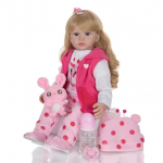Uus disain KEIUMI Elegant Reborn Baby Girl Nukud 24'' 60 cm Printsess Pehme Vin&uuml;&uuml;l Baby Reborn Pika kullaga lokkis j&otilde;ulukingid 60 cm