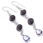 Natural Amethyst Gemstone Handmade 925 Sterling Silver Earring 2.36 j8p64