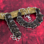 Vasest turmaliinist k&auml;sitsi valmistatud ehted, 925 sterlingh&otilde;bedast k&auml;ev&otilde;ru ja kaelakee komplekt talle, v&auml;&auml;riskivide ainulaadse stiiliga ehtekomplekt armastusele Adjustable With 8"-18"