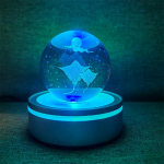 Kristallkuuli &ouml;&ouml;tuled H&otilde;&otilde;guv planeet Galaxy Astronaut 3D RGB Kuu laualamp Atmosf&auml;&auml;rilamp Lauakaunistused Lastele kingitused