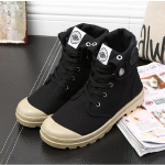 Shoelife Fashion Naiste mood tippkvaliteetsed l&otilde;uendist saapad, n&ouml;&ouml;riga Palladium Canvas kingad poolsaapad, mootorratta saapad 35 must