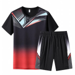 Suvine j&auml;&auml;siidist kiirelt kuivav &uuml;mar kaelus l&uuml;hikeste varrukatega spordikomplekt, mood vaba &otilde;ues jooksmine XXXXXL